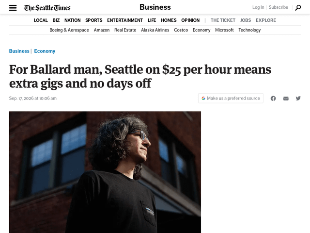 For Ballard man, Seattle on $25 per hour means extra gigs and no days off