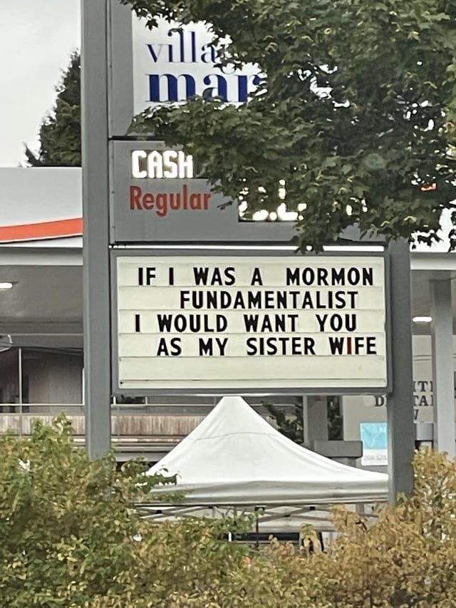 On gas station sign near university village!