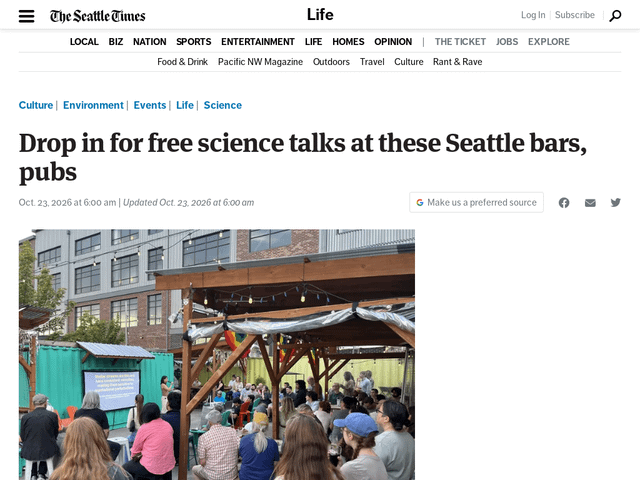 Drop in for free science talks at these Seattle bars, pubs