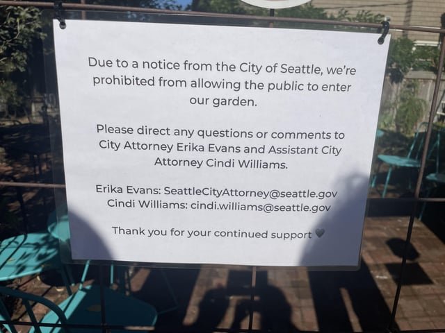 City of Seattle closes Volunteer Park Cafe back garden