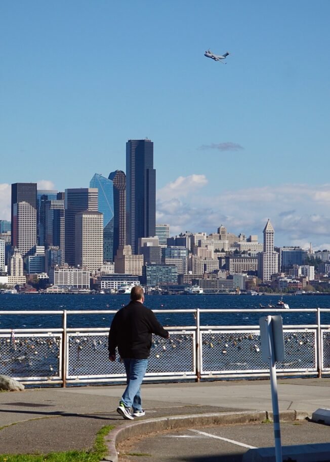SEEN OVER WEST SEATTLE: Another Seahawks flyover