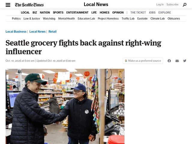 Seattle grocery fights back against right-wing influencer