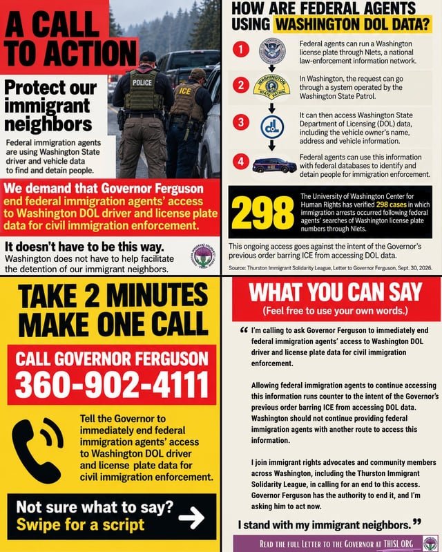 The Feds are using DOL license plate info to target our neighbors for detention. Ferguson can stop this!