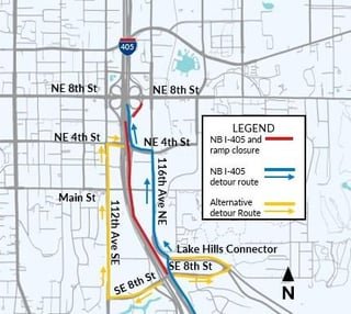 Northbound I-405 in Bellevue closes TONIGHT (Oct. 16–19). Let’s talk about your weekend route.