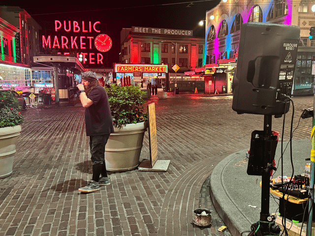 Props to the guy working the karaoke mic this crisp fall evening