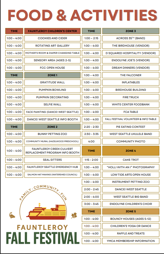 WEEKEND PREVIEW: Schedule, map for 2026 Fauntleroy Fall Festival