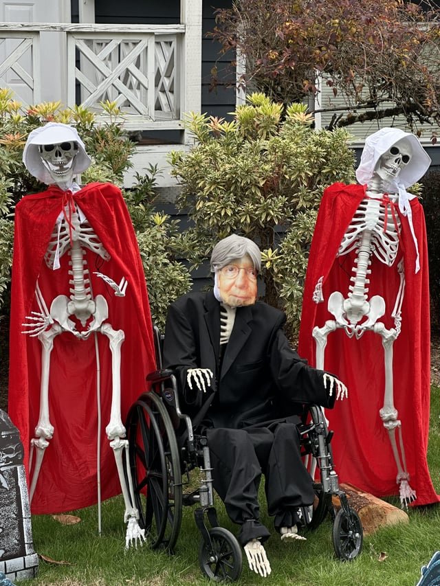 My Neighbor’s Halloween Decorations. Remember to Vote!