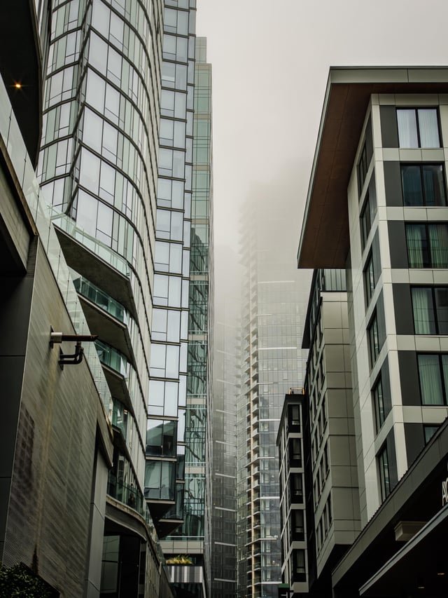 A photo I took downtown during a foggy morning breakfast expedition